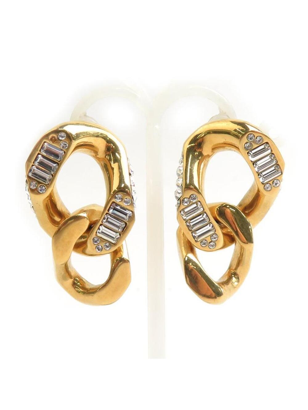 Auth Burberry Pierce Earrings Gold #284435B14B
